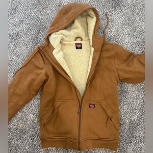 Wrangler Brown Utility Jacket with Cream Lining